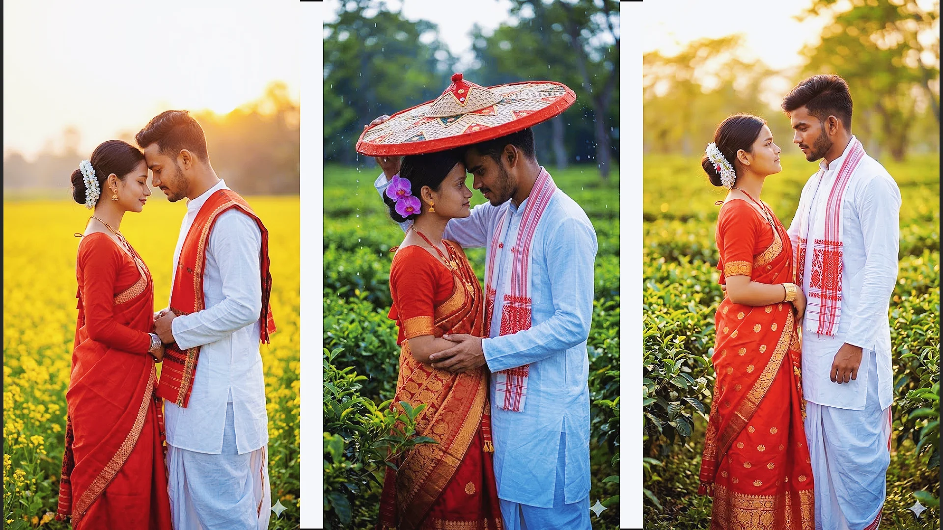 bohag bihu couple photo editing prompt